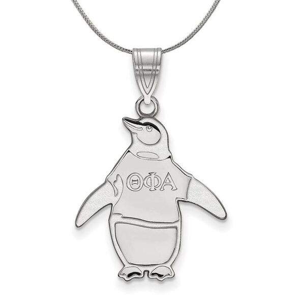 Sterling Silver Theta Phi Alpha Medium Pendant Necklace - 24 Inch - Picture 1 of 8